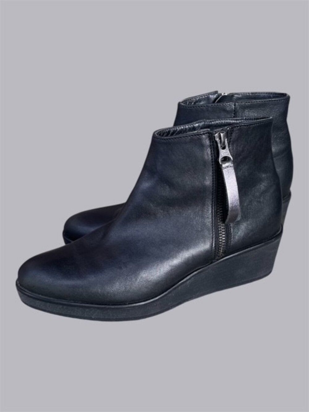 ERIC MICHAEL LEATHER WEDGE BOOTIES
